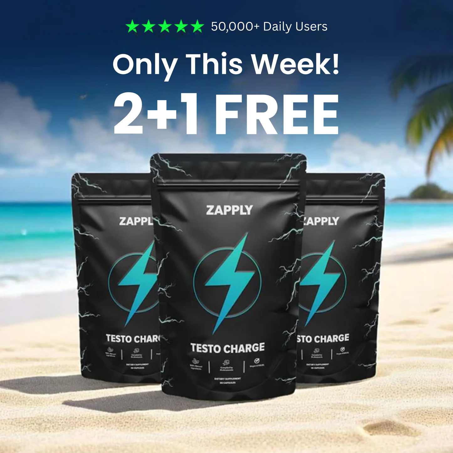 Testo Charge - Testosterone support- Buy 2 get 1 Free