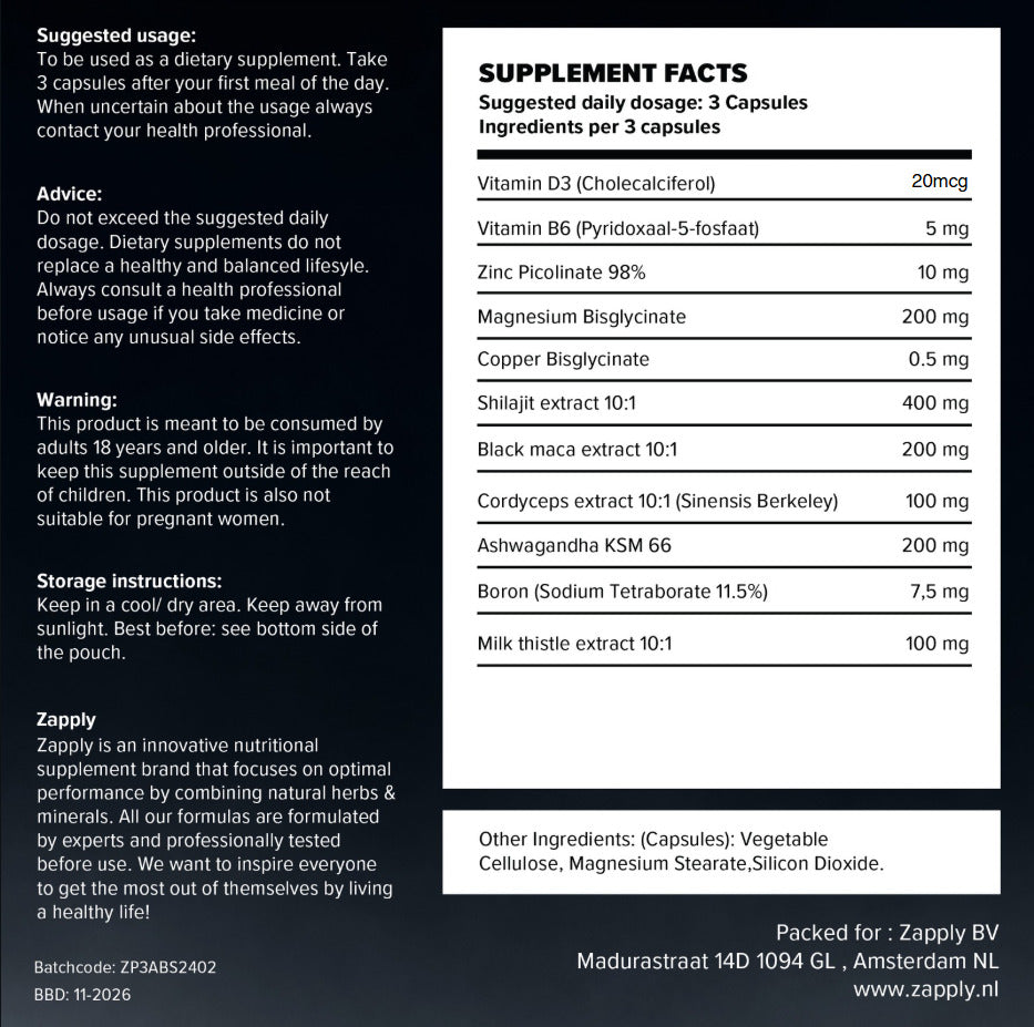 Testo Charge: 90 capsules + Free E-book
